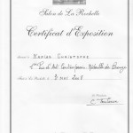 Certificat 1er prix la rochelle christophe napias